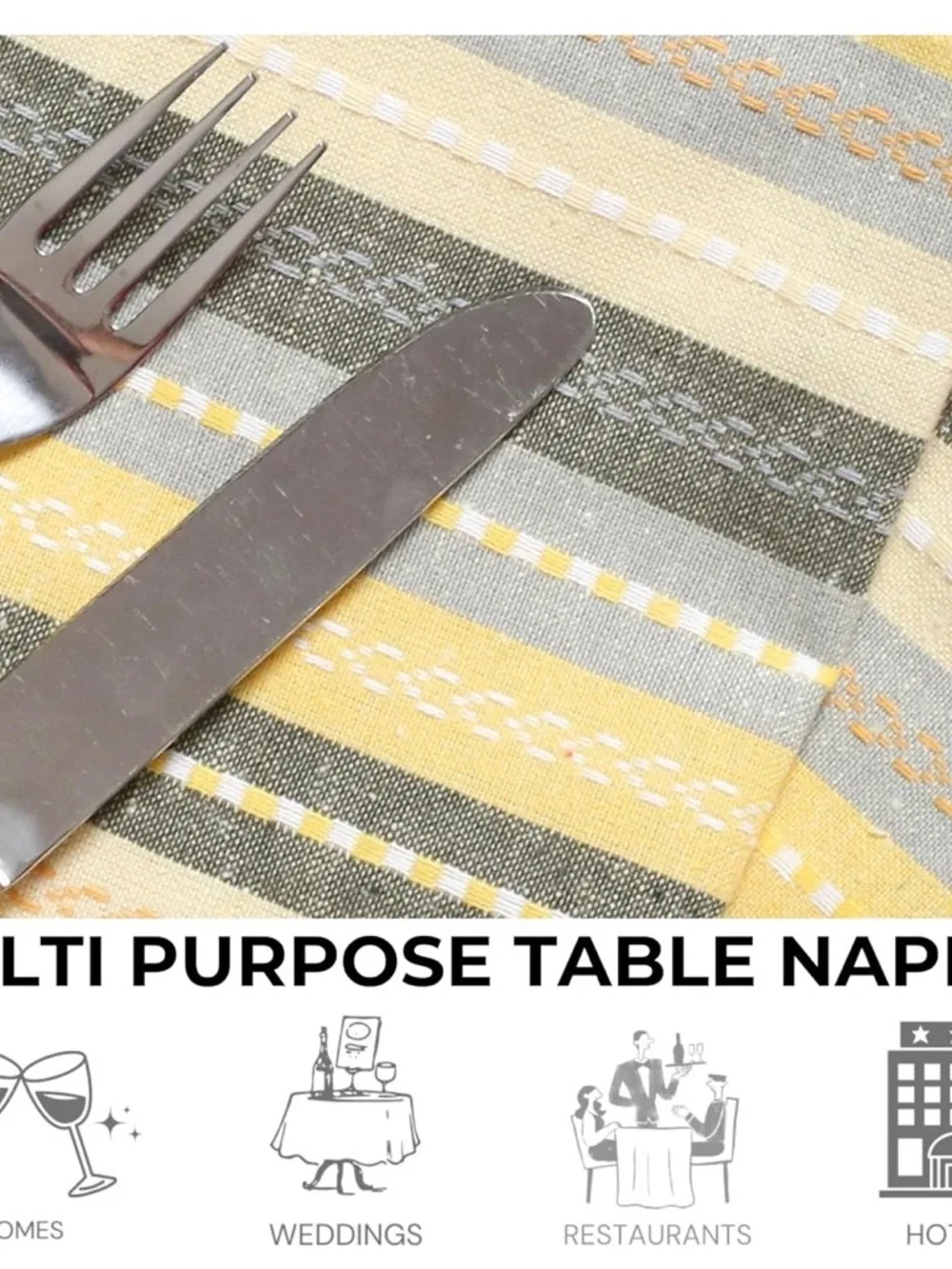 Cloth Dinner Napkins Set of 12 - Reusable Fabric Table Napkins, Machine Washable